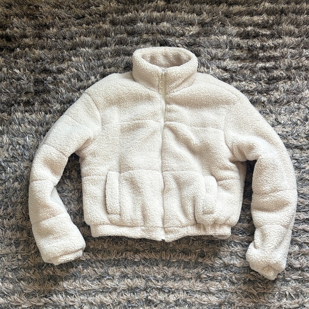 RSQ Cream Sherpa Puffer Jacket Size US Women’s S